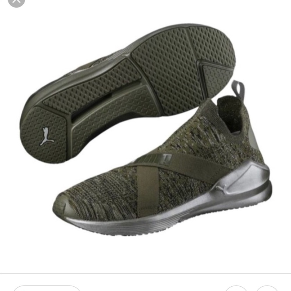 Olive green pumas